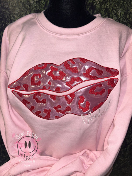 Cheetah Embroidered Lips